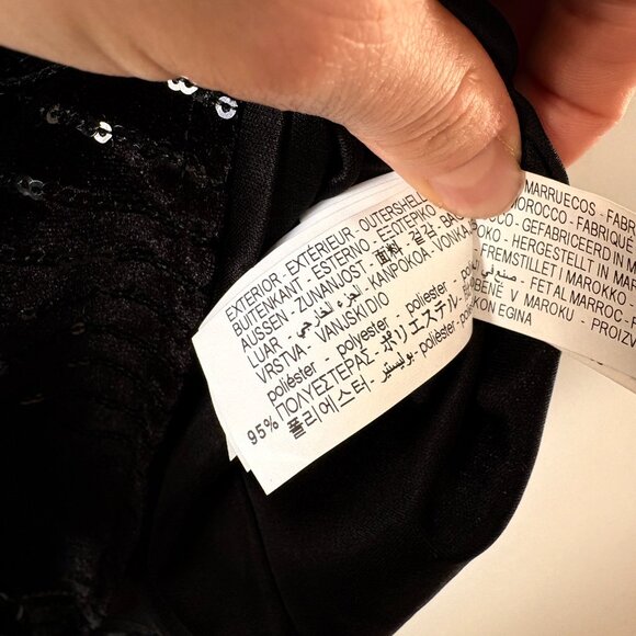 Zara Velvet Sequin Fringe Dress NWT Black Size Medium - Picture 9 of 9